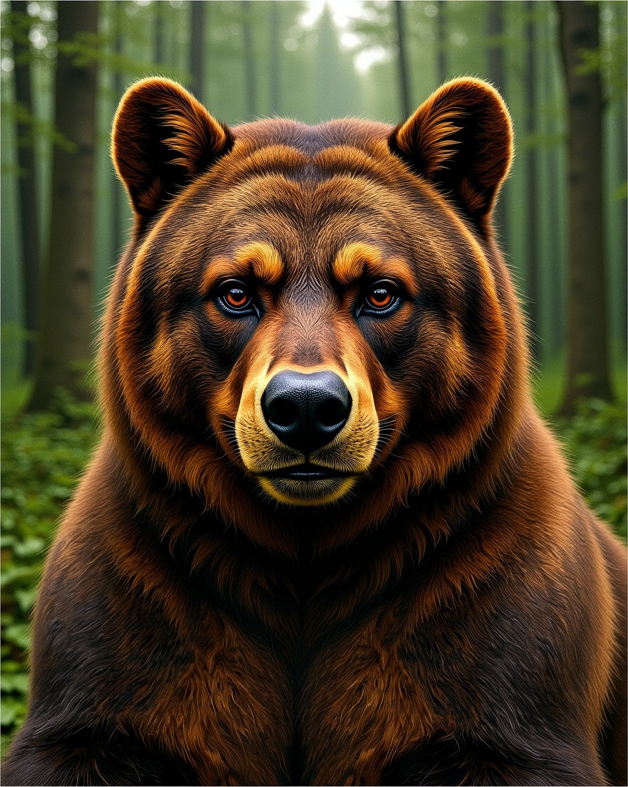 Majestic Bear Forest Wildlife Rug