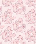 Delicate Floral Swirl Pink Pattern Rug