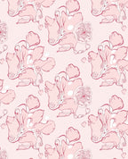 Delicate Floral Swirl Pink Pattern Rug