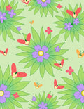 Whimsical Coral Butterflies Greenery Garden Rug