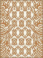 Geometric Amber And Cream Pattern Rug