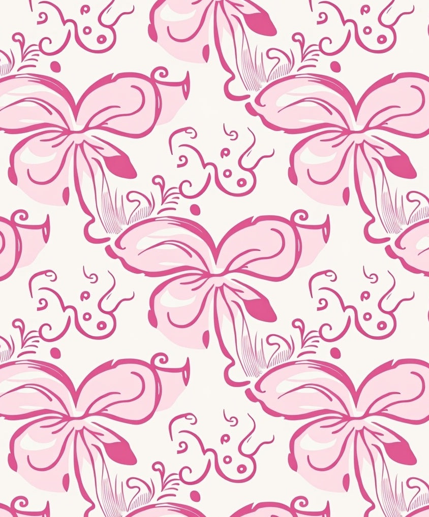 Pink Floral Swirls Design Rug