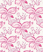 Pink Floral Swirls Design Rug