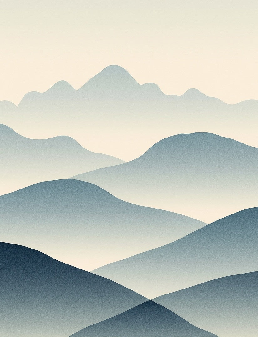 Layered Mountain Mist Abstract Rug