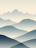 Layered Mountain Mist Abstract Rug