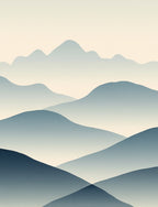 Layered Mountain Mist Abstract Rug