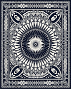 Intricate Mandala Floral Motif Rug