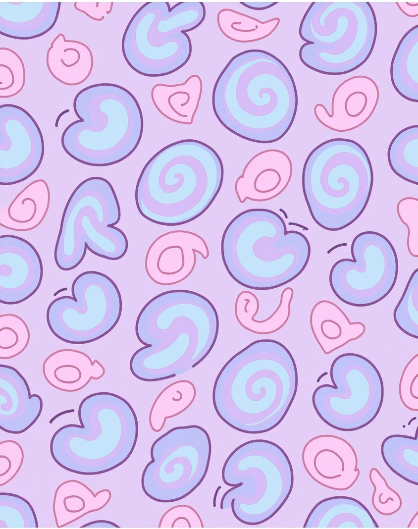 Abstract Pastel Swirl Shapes Rug