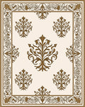 Ornate Floral Scroll Patterned Rug