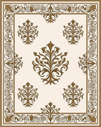 Ornate Floral Scroll Patterned Rug