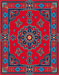 Bright Floral Medallion Traditional Rug