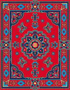 Bright Floral Medallion Traditional Rug