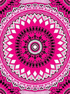 Bold Pink Mandala Pattern Design Rug