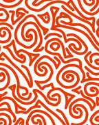 Bold Orange Swirl Abstract Pattern Rug