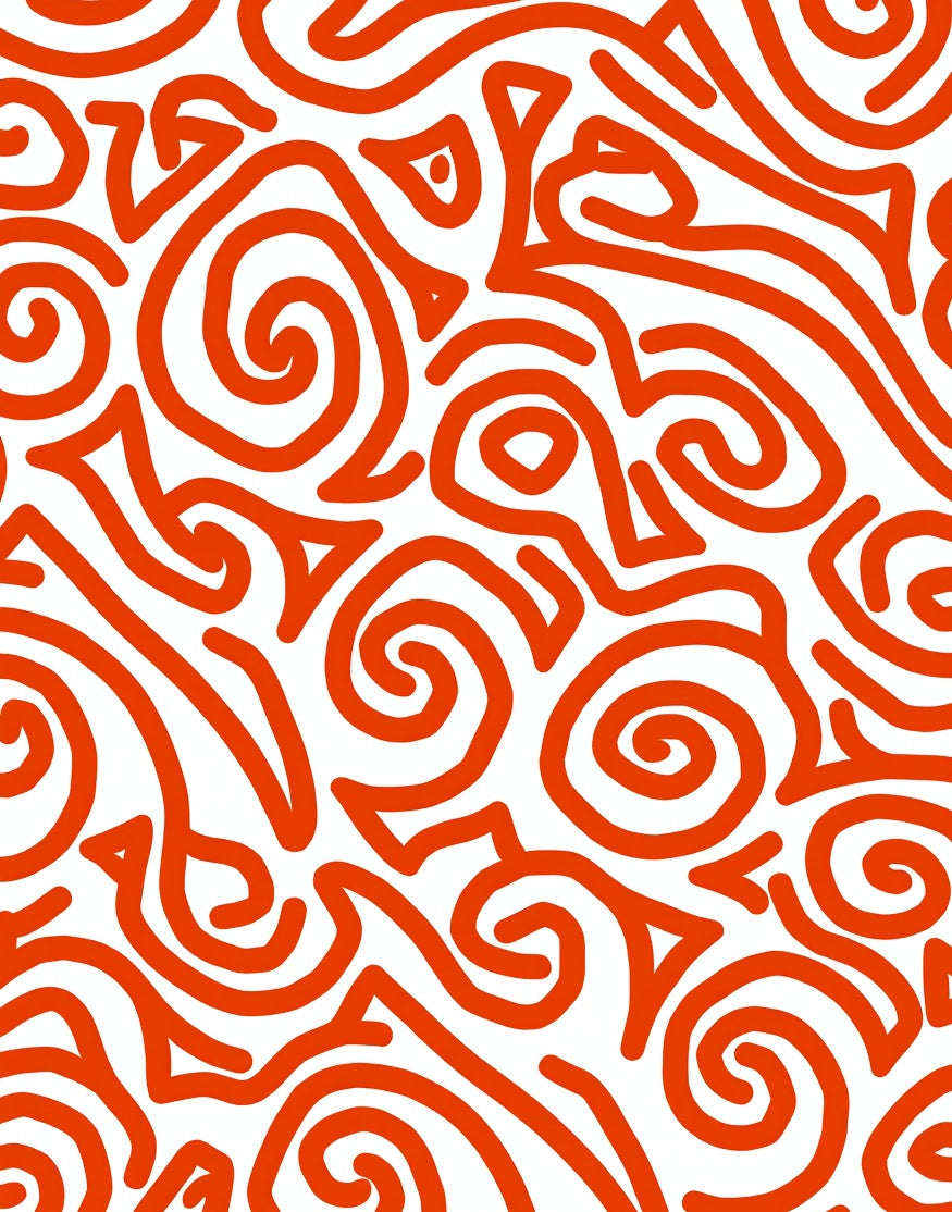 Bold Orange Swirl Abstract Pattern Rug