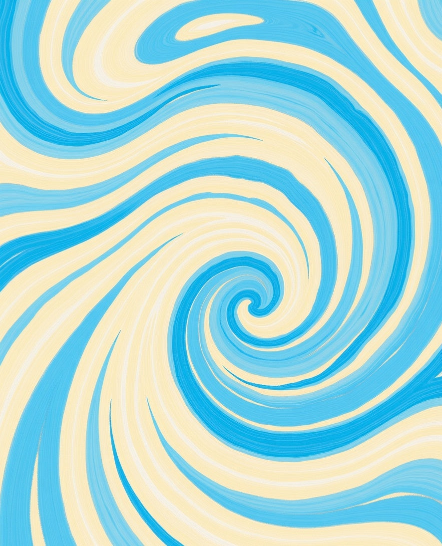 Spiral Swirl Blue Yellow Abstract Pattern Rug