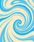 Spiral Swirl Blue Yellow Abstract Pattern Rug