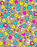 Vivid Circles and Stars Pattern Rug