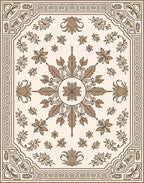 Ornate Floral And Leaf Scroll Pattern Rug