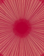 Sunburst Geometric Red Design Rug