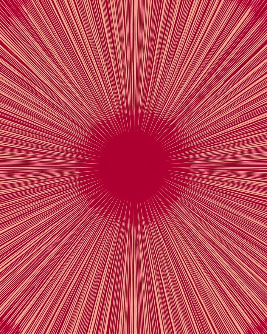 Sunburst Geometric Red Design Rug