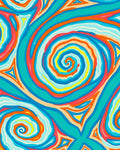 Vibrant Swirl Triangle Pattern Rug
