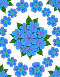 Blue Floral Bunch Scattered Rug