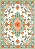 Ornate Floral Scrollwork Rug