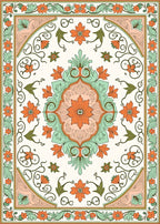 Ornate Floral Scrollwork Rug