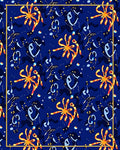 Abstract Blue Starburst Pattern Rug