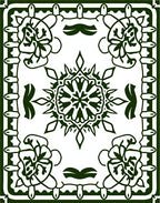 Intricate Floral Mandala With Decorative Border Rug