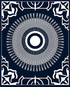 Radial Sunburst Geometric Design Rug
