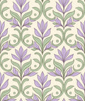 Purple Floral Swirl Pattern Rug