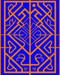 Bright Orange Abstract Geometric Rug