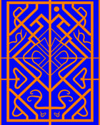 Bright Orange Abstract Geometric Rug
