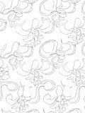 Delicate Floral Line Drawing Pattern Rug