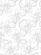 Delicate Floral Line Drawing Pattern Rug