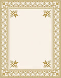 Elegant Gold Leaf Scroll Frame Rug