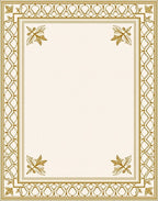 Elegant Gold Leaf Scroll Frame Rug