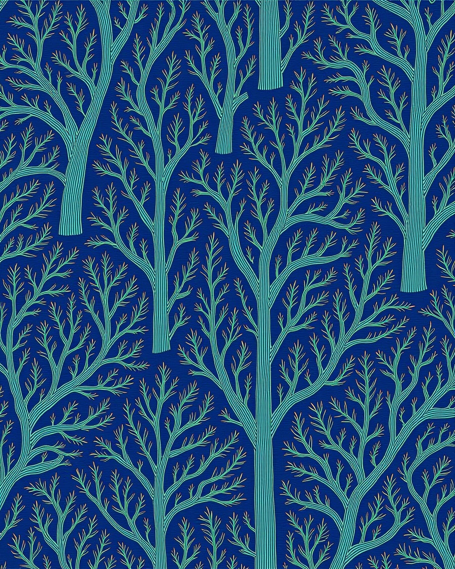 Lush Forest Tree Branch Pattern Rug
