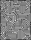Abstract Line Maze Pattern Rug