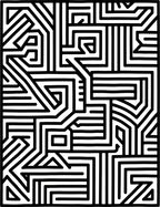 Abstract Line Maze Pattern Rug