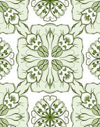 Green Floral Mandala Pattern Rug