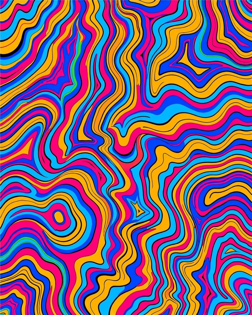 Vibrant Swirl Psychedelic Pattern Rug