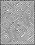 Monochrome Abstract Maze Pattern Rug