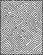 Monochrome Abstract Maze Pattern Rug
