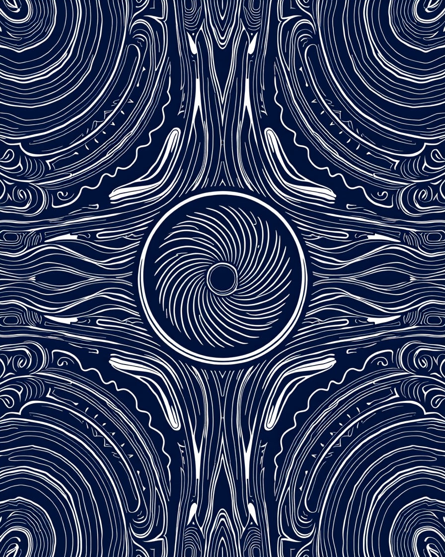 Intricate Swirl And Line Art Design Rug