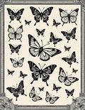 Vibrant Black Butterfly Collage Rug