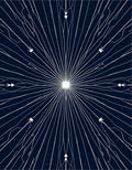 Celestial Burst Starburst Line Art Rug