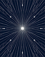 Celestial Burst Starburst Line Art Rug